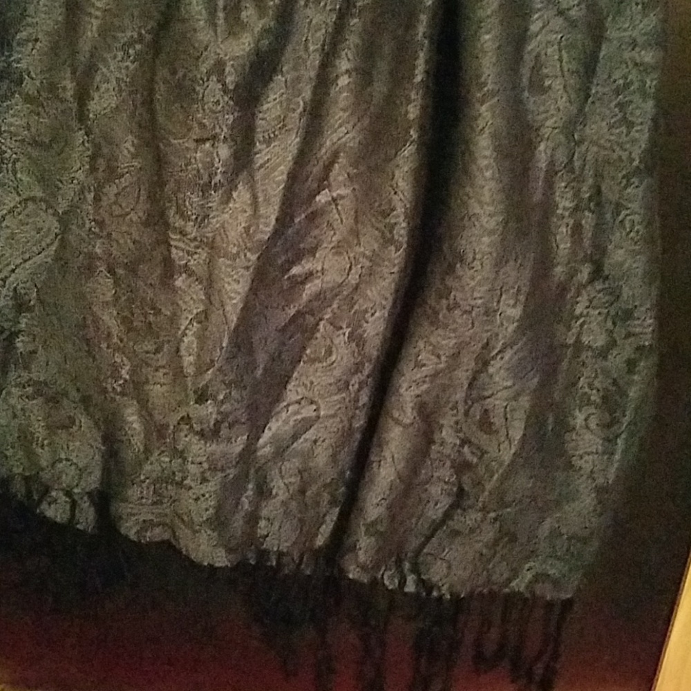 Blue Paisley Silky Feel Scarf 90" x 24"